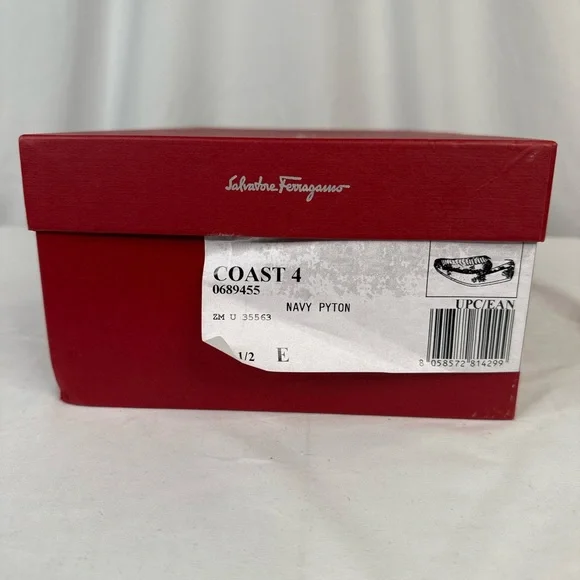 Salvatore Ferragamo Coast 4 Navy Python Loafers - Picture 10 of 11